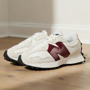 New Balance Classics 327 White Burgundy Women's Lifestyle Sneakers Size 8 New